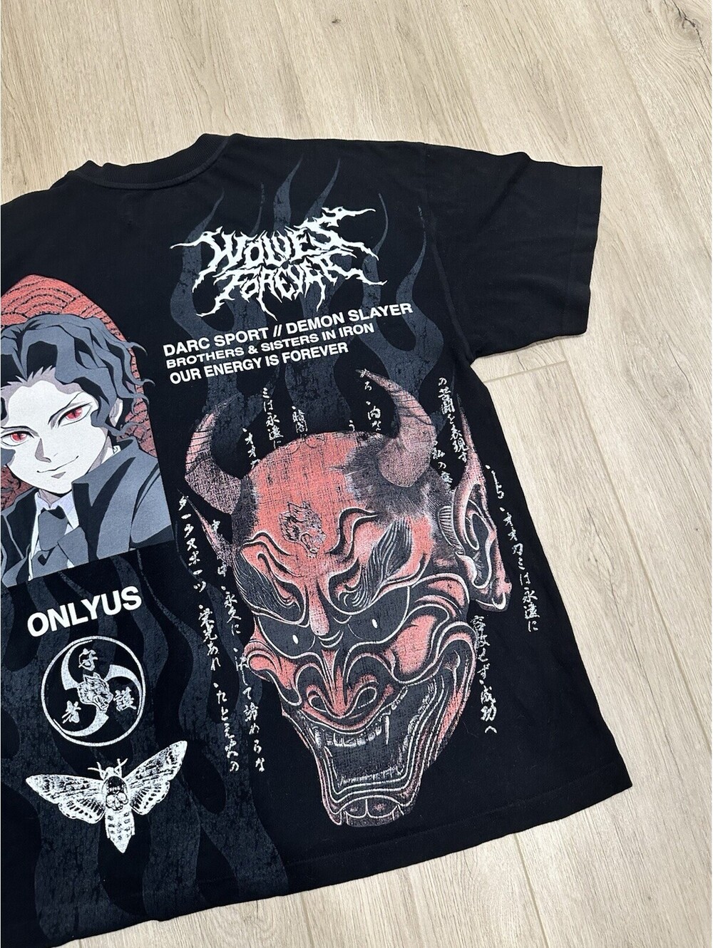 NWT Darc Sport Demon Slayer Muzan Demon Within Premium Oversized Tee Sz Medium - Picture 2 of 13